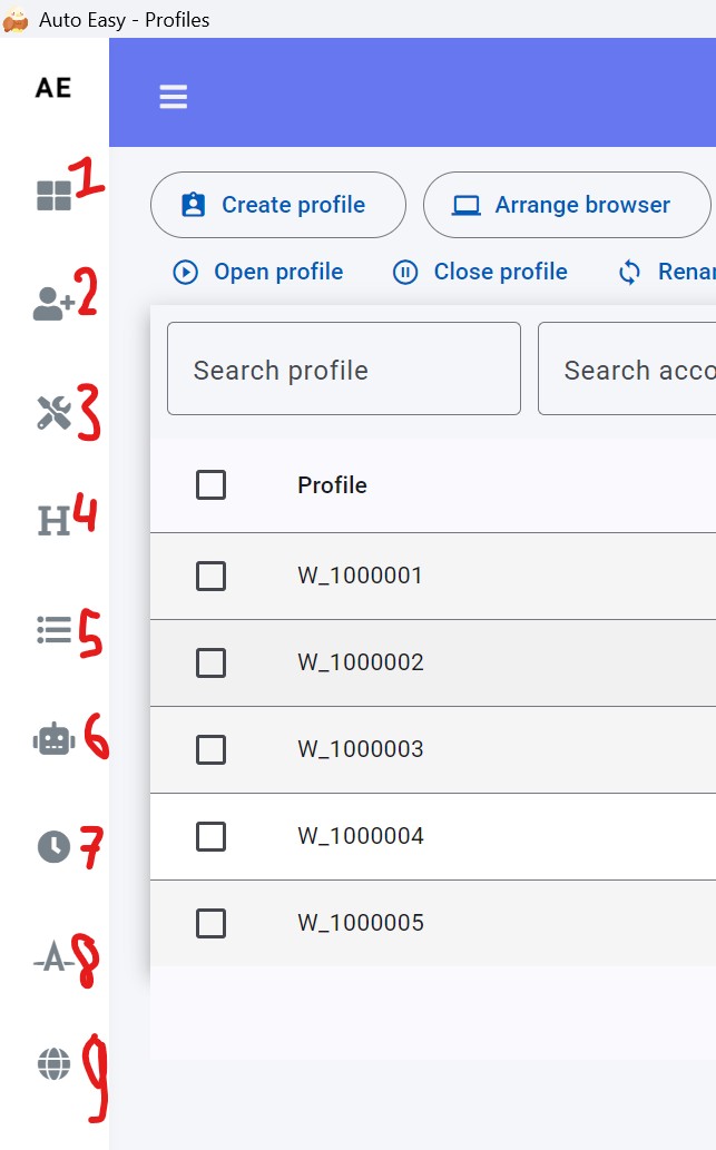 Menu trái, mục Proxy