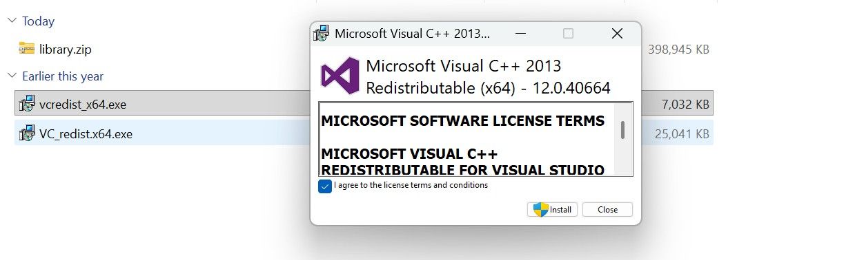Cửa sổ cài vcredist_x64
